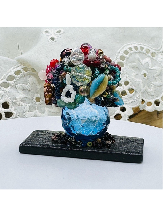 Cynthia Page-BoEnvie Charm Other - Unique Handmade “Crystal Pot” of Beaded Flowers.